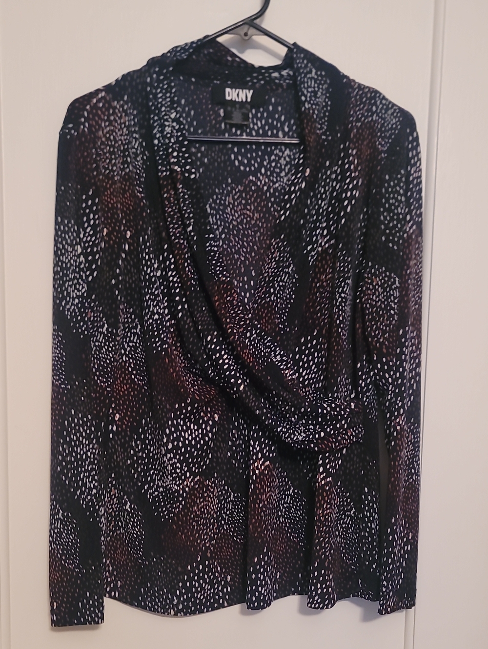 DKNY Women's Drape Neck Tunic-Length Blouse